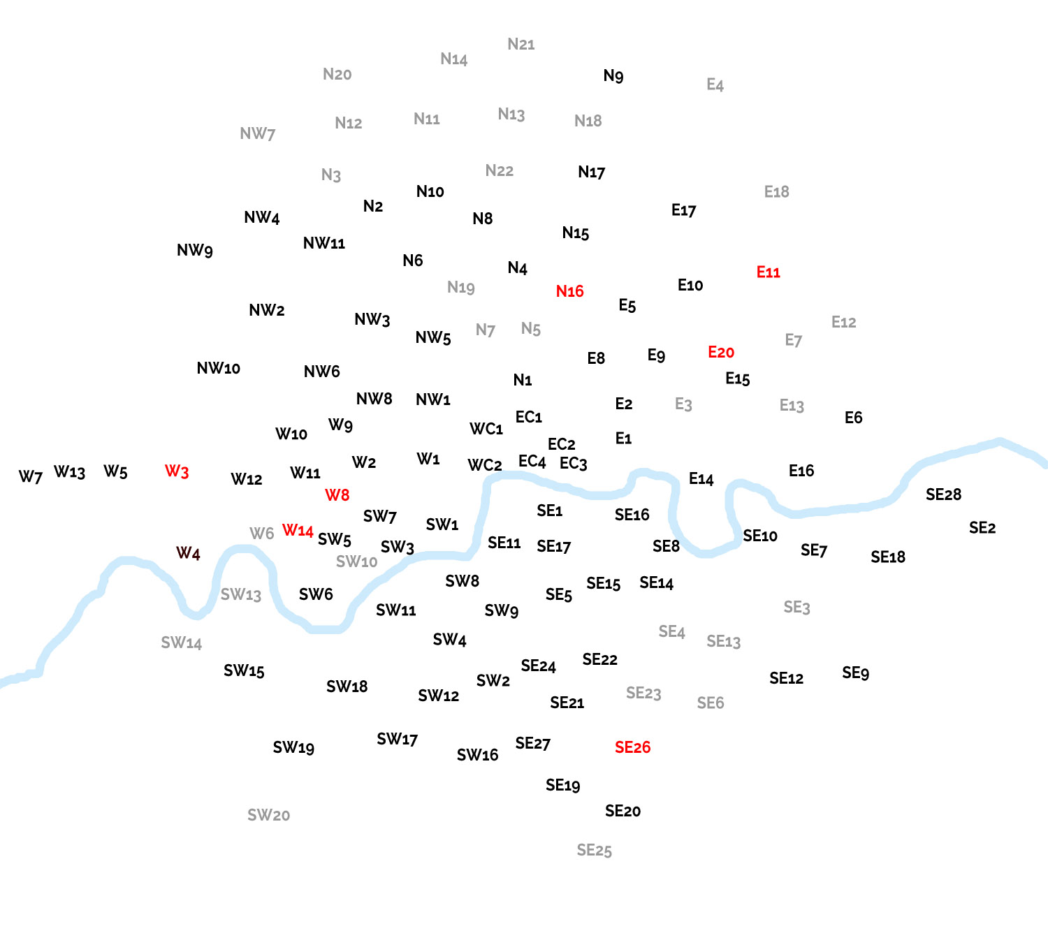 London postcodes